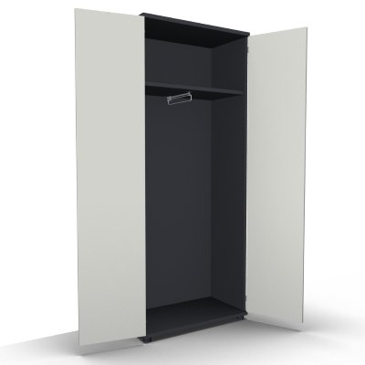 Garderobenschrank TEN 80 cm breit onyxgrau Weiss