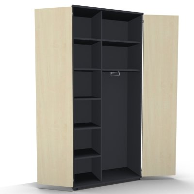 Garderobenschrank TEN 6 OH 100 cm breit onyxgrau-Ahorn