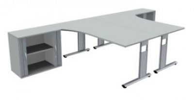 Doppelarbeitsplatz GD40 Lichtgrau
