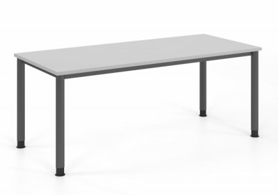 Großer Schreibtisch 200 cm Gestell Grafit Tischplatte Lichtgrau