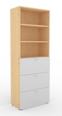 Hängeregisterschrank 6 Ordnerhöhen Ahorn/Silber