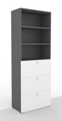 Hängeregisterschrank 6 Ordnerhöhen Grafit/Weiß