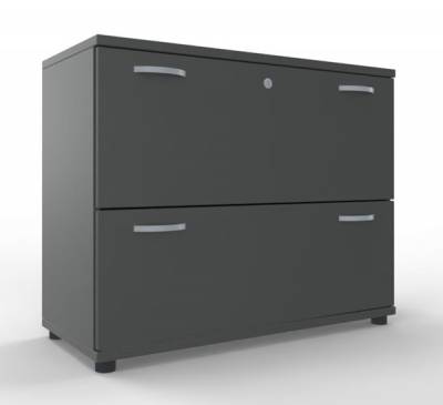 Registerschrank TEN 2 Ordnerhöhen, 100 cm breit onyxgrau