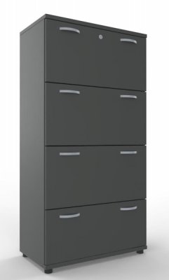 Registraturschrank TEN 4 Ordnerhöhen, 80 cm breit onyxgrau