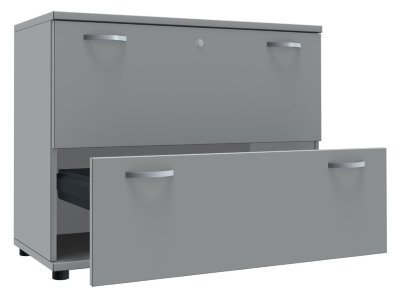 Registerschrank TEN 2 Ordnerhöhen, 100 cm breit Lichtgrau