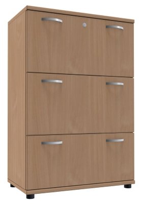 Registraturschrank 3 Ordnerhöhen, 80 cm breit Buche