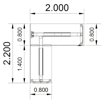 Elektrisch höhenverstellbarer Winkelschreibtisch 200 x 220 cm DSM Stellfläche