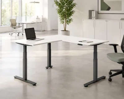 Höhenverstellbarer Winkelschreibtisch DSM 160 x 160 cm Miliebild