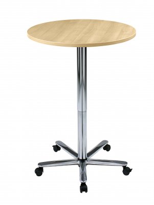 Säulen-Hubtisch Ahorn Säule verchromt