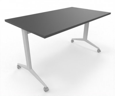 Mobiler Klapptisch 140 x 80 cm Gestellfarbe Weiß Tischplatte Grafit