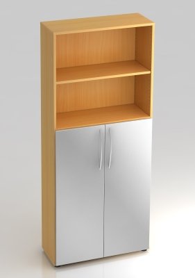 Regalschrank Basis 5 Ordnerhöhen Buche/Silber