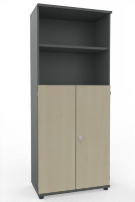 Kombischrank K2 TEN 5 Ordnerhöhen 80 cm breit Onyx Ahorn
