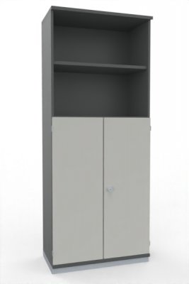 Kombischrank K2 TEN 5 Ordnerhöhen 80 cm breit Onyx Weiß Stahlsockel optional