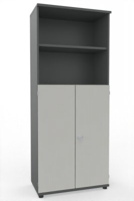 Kombischrank K2 TEN 5 Ordnerhöhen 80 cm breit Onyx Weiß