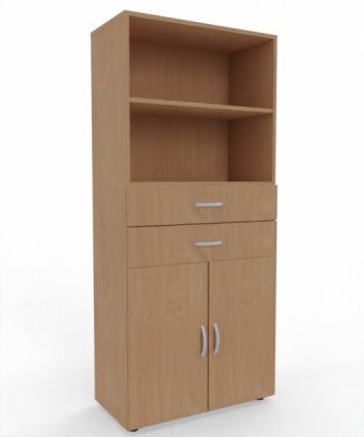 Kombischrank Mega 80x42x180,8 cm mit Schubladen und Türen Buche