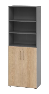 Kombischrank VH9 6 OH 80 cm Grafit-Eiche