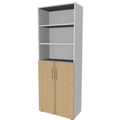 Kombischrank VH9 6 OH 80 cm breit  weiss ahorn