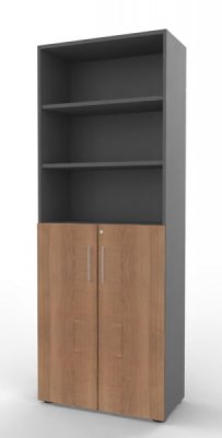 Kombischrank VH9 6 OH 80 cm Grafit-Nussbaum