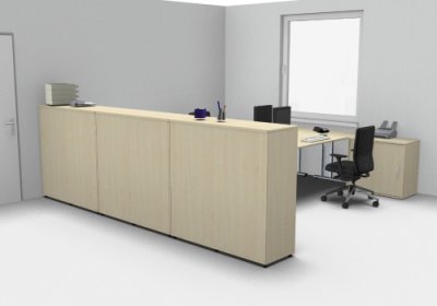 Komplettbüro G7 Anlauftheke Ahorn