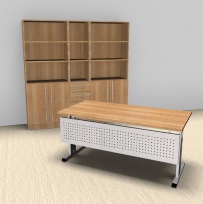 Komplettbüro O4 Nussbaum