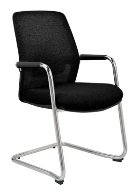 2er Set Konferenzstühle Basic Freischwinger Netzrücken seitlich