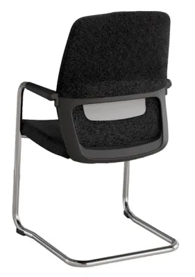 2er Set Konferenzstühle Basic Freischwinger Netzrücken Rückansicht