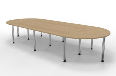Konferenztisch 400 x 160 cm gerundet für 12 bis 14 Personen Ahorn
