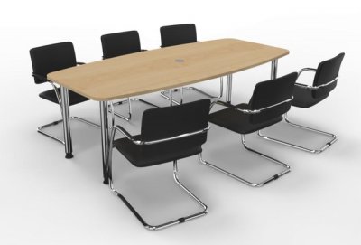 Konferenztisch 220 cm mit Stühle Ahorn