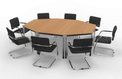 Konferenztisch DC2 Buche mit 8 Stühle