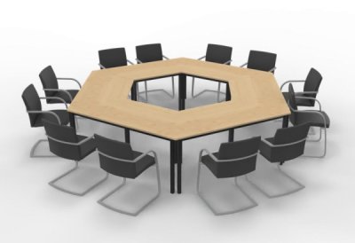 Konferenztisch Erfurt 6teilig Stellbeispiel 2 Ahorn