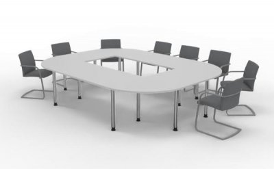 Konferenztisch Köln 320x240 cm Mitte offen Weiss