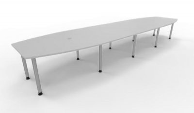 Konferenztisch Multi 520x130 cm Lichtgrau-Silber