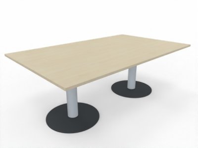 Konferenztisch TEN 200 x 120 cm mit Säulenfüßen Ahorn