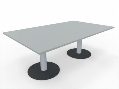 Konferenztisch TEN 200 x 120 cm mit Säulenfüßen Lichtgrau