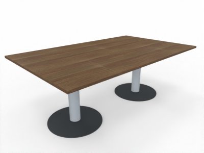 Konferenztisch TEN 200 x 120 cm mit Säulenfüßen Nussbaum