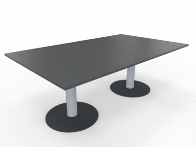 Konferenztisch TEN 200 x 120 cm mit Säulenfüßen Onyx