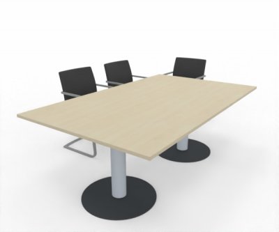 Konferenztisch TEN 200 x 120 cm mit Säulenfüßen