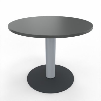 Konferenztisch Mega rund 90 cm mit Säulenfuß Tischplatte Onyx