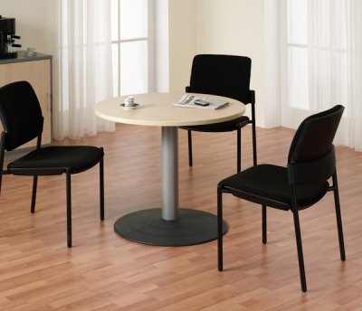Konferenztisch Mega rund 90 cm mit Säulenfuß