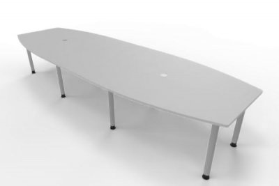 Konferenztisch Multi 400x130 cm Lichtgrau-Silber