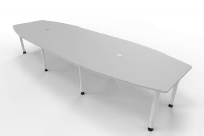 Konferenztisch Multi 400x130 cm Lichtgrau-Weiß
