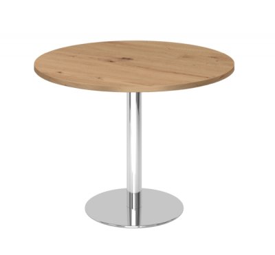 Konferenztisch rund 100 cm Asteiche-Chrom