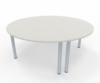 Konferenztisch TEN rund 180 cm 2teilig Dekor Weiß