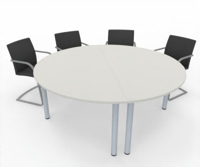 Konferenztisch TEN rund 180 cm 2teilig Dekor Weiß