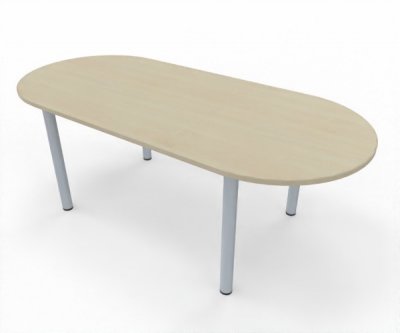 Konferenztisch TEN 200 x 90 cm oval Tischplatte Ahorn
