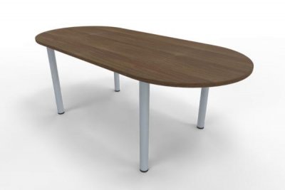 Konferenztisch Mega 200x90 cm oval Nussbaum