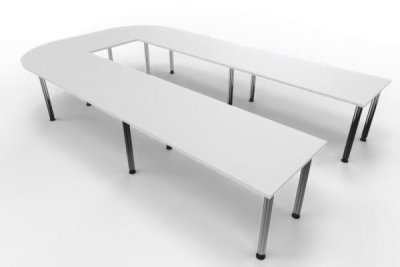 Konferenztisch U-Form 400 x 240 cm Weiß