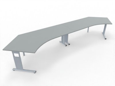 Doppelarbeitsplatz GC2 Leitstellentisch 433 cm breit Lichtgrau