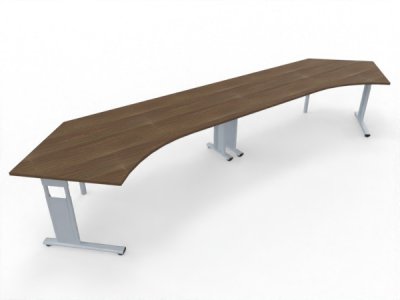 Doppelarbeitsplatz GC2 Leitstellentisch 433 cm breit Nussbaum