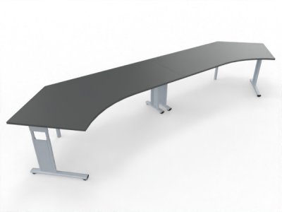 Doppelarbeitsplatz GC2 Leitstellentisch 433 cm breit Onyxgrau